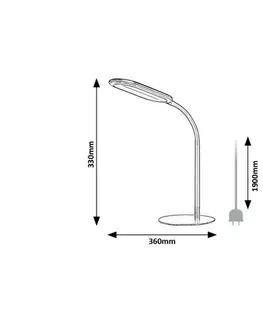 Stolové lampy Rabalux 74007 stolná LED lampa Adelmo, 10 W, čierna