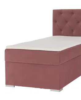 Postele Boxspringová posteľ, jednolôžko, staroružová, 90x200, pravá, ESHLY