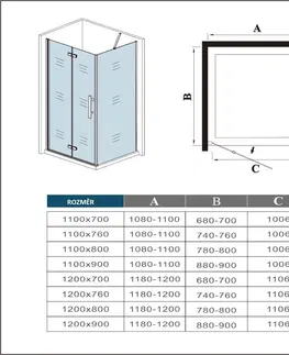 Sprchovacie kúty H K - Obdĺžnikový sprchovací kút MELODY 120x80 cm sa zalamovacím dverami vrátane sprchovej vaničky z liateho mramoru SE-MELODYB812080 / SE-ROCKY12080