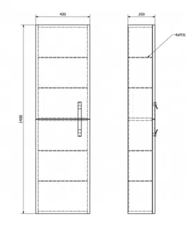 Kúpeľňa SAPHO - MITRA skrinka vysoká 40x140x20cm, bordó, ľavá/pravá MT133
