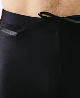 nohavice Pánske krátke bežecké legíny Dry priedušné čierne