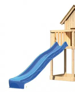 Hracie veže Detský domček so šmýkačkou Dekorhome Modrá
