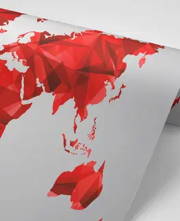 Tapety mapy Tapeta červená mapa sveta vo vektorovej grafike