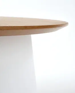 Konferenčné stolíky HALMAR Azzura okrúhly príručný stolík prírodná / biela