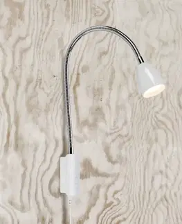 Nástenné svietidlá Markslöjd Nástenné LED svietidlo Tulip kábel zástrčka biele