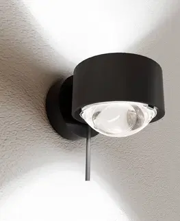 Nástenné svietidlá Top Light Puk! 80 Wall LED svetlá šošovky číra čierna matná
