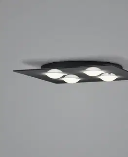 Stropné svietidlá Helestra Helestra Nomi LED svetlo 38x38 cm stmieva čierna