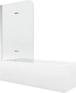 Sprchové dvere MEXEN/S - Vega obdĺžniková vaňa 180 x 80 cm s panelom + vaňová zástena 80 cm, transparent, chróm 550118080X9008020100