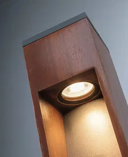Vonkajšie stojanové svietidlá Paulmann Paulmann Trabia LED podstavcové svetlo drevo, výška 40 cm
