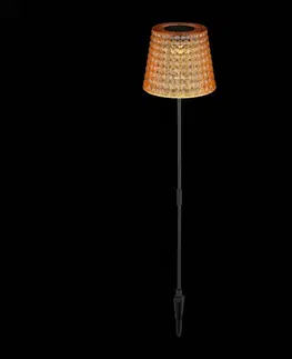 Solárne lampy Globo Lampa hrot do zeme 36635-2A 2 ks čierna/jantárová