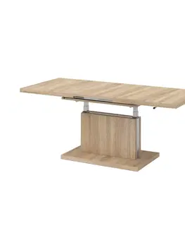 Jedálenské stoly Jedálenský/konferenčný rozkladací stôl, dub sonoma, 120-200x70 cm, ARTON