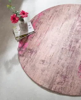 Koberce LuxD Dizajnový okrúhly koberec Rowan 150 cm béžovo-ružový