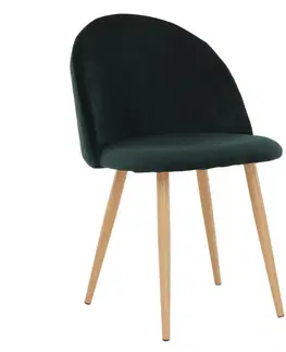 Stoličky Jedálenská stolička, smaragdová Velvet látka, FLUFFY