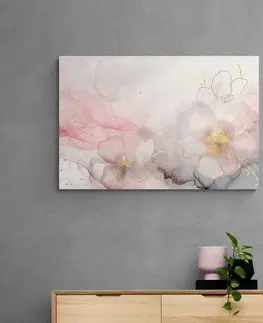 Obrazy kvetov Obraz elegantné kvety s ružovo-zlatým nádychom