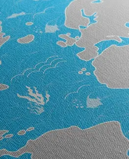 Obrazy mapy Obraz nebesky modrá mapa sveta