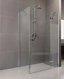 Sprchovacie kúty MEREO - Sprchový kút, Novea, obdĺžnik, 110x100 cm, chróm ALU, sklo Číre, dvere pravé a pevný diel CK10516ZP
