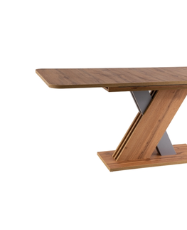 Jedálenské stoly Rozkladací jedálenský stôl EXEL Signal Biela / dub wotan