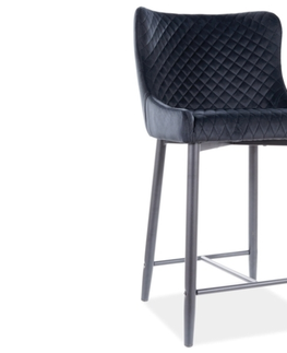 Barové stoličky Signal Barová stolička COLIN B H-2 VELVET čierny rám/čierny BLUVEL19