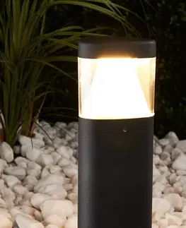 Vonkajšie stojanové svietidlá Lucande Tmavosivé soklové LED svietidlo Milou