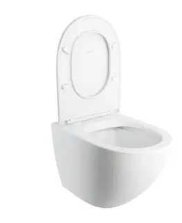 Záchody OMNIRES - OTTAWA COMFORT závesné WC so sedadlom, 54 x 37 cm, biela mat OTTAWACMWBM