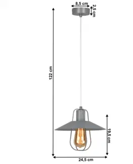 Lampy Visiaca lampa, sivá/kov, TINAN