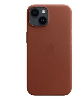 Puzdrá na mobilné telefóny Kožený zadný kryt pre Apple iPhone 14 s MagSafe, tehlovo hnedá MPP73ZM/A