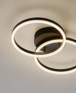 Stropné svietidlá Fabas Luce Stropné LED svietidlo Giotto, 2-plameňové, čierne