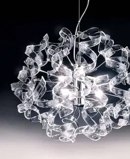 Závesné svietidlá Metallux Závesná lampa Crystal, oválna