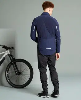 bundy a vesty Pánska zimná cyklistická bunda EXPL 500 modrá