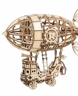 Drevené hračky RoboTime drevené 3D puzzle Rozprávková vzducholoď