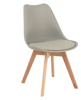 Stoličky Stolička, svetlosivá/buk, BALI 2 NEW