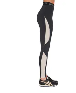 Dámske klasické nohavice Športové legíny BAS BLACK Hyper čierno-béžová - L