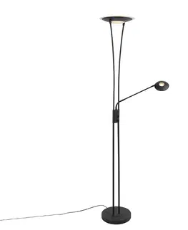 Stojace lampy Moderné stojace svietidlo čierne vrátane LED s čítacím ramenom - Ibiza