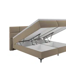 Postele Boxspringová posteľ, 180x200, béžová, OPTIMA B