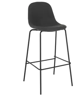 Barové stoličky KONDELA Mariola 2 New barová stolička tmavosivá / čierna