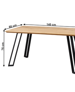 Jedálenské stoly KONDELA Pedal jedálenský stôl dub / čierna