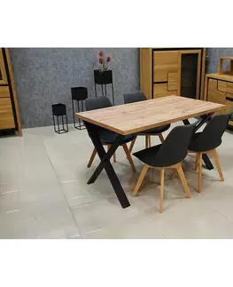 Súpravy stôl a stoličky v podkrovnom štýle Jedálenská zostava Stambuł 1+4