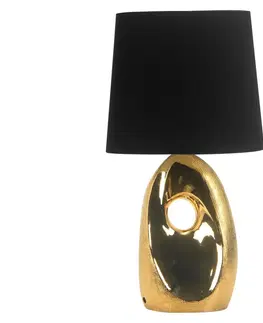 Lampy  Stolná lampa HIERRO 1xE27/60W/230V čierna/zlatá 