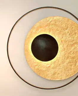 Nástenné svietidlá Holländer Nástenná lampa Satellite zlato-hnedá, Ø 90 cm