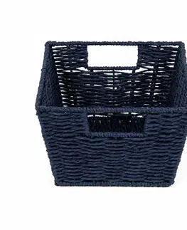Úložné boxy Compactor Ručne pletený košík ETNA, 31 x 24 x 14 cm, modrá