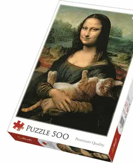Puzzle Trefl Mona Lisa and Purring Kitty 500 dielov puzzle