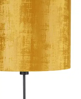 Stojace lampy Stojacia lampa čierna so zlatým tienidlom nastaviteľná 40 cm - Parte