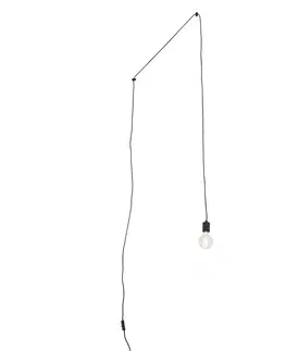 Zavesne lampy Dizajnové závesné svietidlo čierne 1-svetlo so zástrčkou - Cavalux