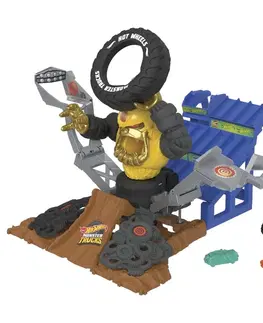 Hračky - autíčka MATTEL - Hot Wheelittle Smoby monster trucks mega-wrex versus crushzilla v aréne