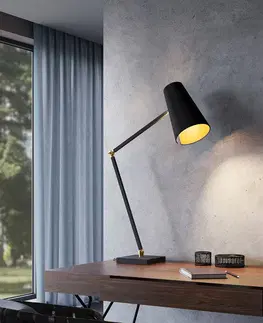 Stolové lampy Lucande Lucande Kemoni stolová lampa s textilným tienidlom