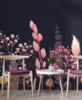 Tapety kvety Tapeta variácie trávy v ružovej farbe