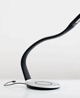 Stolové lampy na písací stôl Trae Stolná LED lampa TRAE Luni, Qi, 5 000 K čierna
