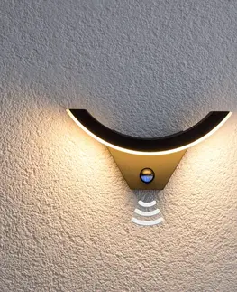 Vonkajšie nástenné svietidlá so senzorom Lucande Vonkajšie nástenné LED svietidlo Half detektor