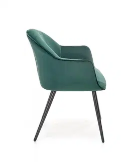 Stoličky Jedálenské kreslo K468 Halmar Tmavo zelená