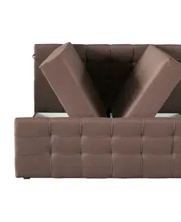 Postele Boxspringová posteľ, 140x200, hnedá, BEST